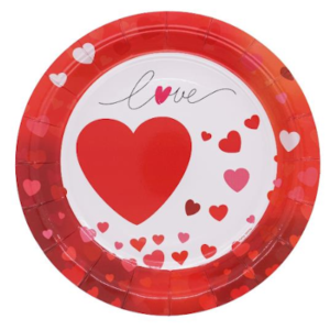 PLATO DE POLIPAPEL 17cm *LOVE ENAMORADOS* x 6 unidades
