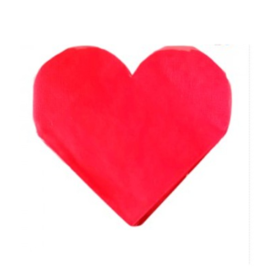 SERVILLETA DE PAPEL FORMA *CORAZON* x 12 unidades