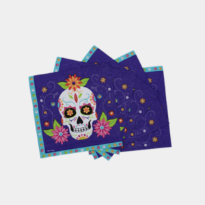 SERVILLETA DE PAPEL *CALAVERA MEXICANA* 25x25cm x 20 unidades