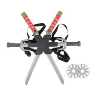 KIT NINJA SAIS (ESPADAS DOBLES + 2 SAIS + 2 SHURIKENS) - Espadas (53cm) Sais (24cm)
