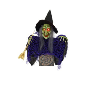 BRUJA EN CAJA Luz, sonido y movimiento, 3 pilas AAA (no incluidas) 43x47x14cm