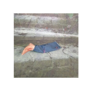 PIERNA AMPUTADA Luz, sonido y se mueve, 3 pilas AA (no incluidas) 50x20x7cm