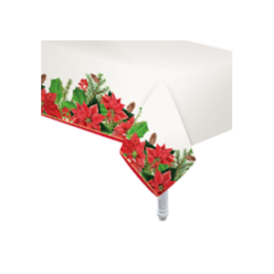MANTEL PLASTICO *FLOR DE NAVIDAD* 180cmx130cm