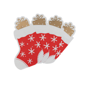 SERVILLETA DE PAPEL con forma *MEDIA CON REGALOS* x 12 unidades