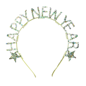 VINCHAS PLASTICAS C/GIBRE HAPPY NEW YEAR DORADO