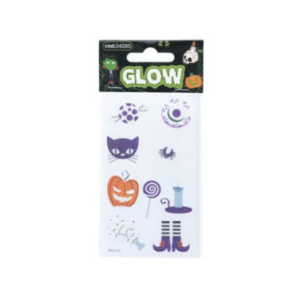 TATTOO TEMPORAL - HALLOWEEN *GLOW* (brilla en la oscuridad) - Set x 10 planchas