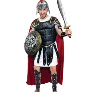 DISFRAZ GLADIADOR - TALLE *M* INCLUYE: CAPA + TÚNICA + MUÑEQUERAS