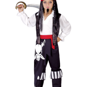 DISFRAZ NIÑO PIRATA M (7-9 AÑOS) CAMISA CON CHALECO + PANTALÓN + CINTURÓN + CUBRE BOTAS