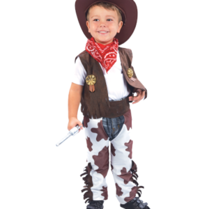 DISFRAZ BEBE VAQUERO XS (2-4 AÑOS) CHALECO + BANDANA + SOMBRERO + CHAPARRERAS