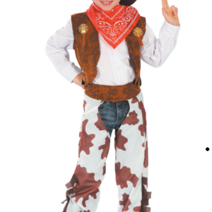 DISFRAZ NIÑO VAQUERO S (5-6 AÑOS) CHALECO + BANDANA + SOMBRERO + CHAPARRERAS