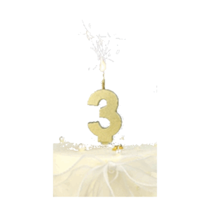 VELA BENGALA NUMERO DORADA Nº 3