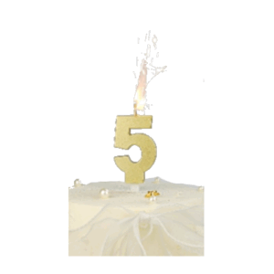 VELA BENGALA NUMERO DORADA Nº 5