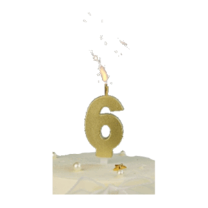 VELA BENGALA NUMERO DORADA Nº 6