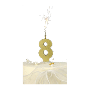 VELA BENGALA NUMERO DORADA Nº 8