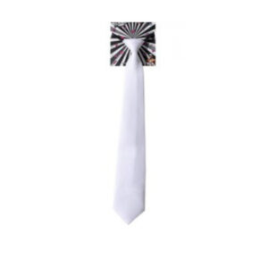 CORBATA BLANCA DE TELA (ajuste con cierre)