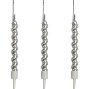 VELA BENGALA ESPIRAL PLATEADA x 3 un.