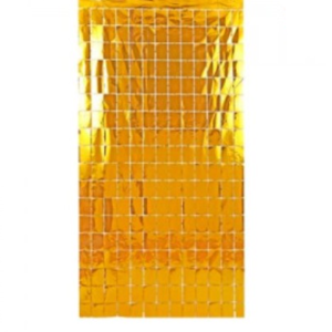 CORTINA RECTANGULOS DORADOS 100x200cm