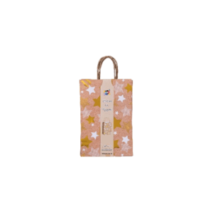 BOLSA CRAFT C/ ESTRELLAS DORADAS Set x 4 unidades. Tamaño: 20cm x 30cm x 9cm