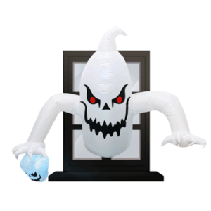 INFLABLE FANTASMA EN LA VENTANA - 1,2 mts ALTURA - 3 Leds