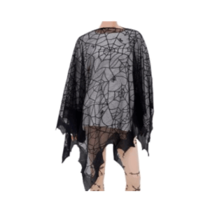 PONCHO DE BRUJA CON TELARAÑA 150x150cm (talle unico)