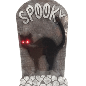 LÁPIDA *GATO SPOOKY* 61x33x2,5cm (Pilas incluidas)