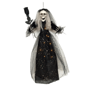 COLGANTE *VIUDA NEGRA LLORONA* (PARA COLGAR) 87x69x10cm - Pilas incluidas, Efecto: 10 Luces led