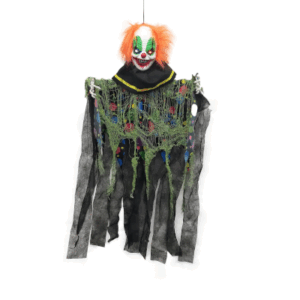 COLGANTE *PAYASO TRAUMATIZANTE* (PARA COLGAR)  : 95x72x9 cm. - Pilas incluídas EFECTO: Luz led que cambia de color