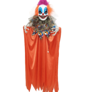 COLGANTE *PAYASO FUEGO* (PARA COLGAR) 100x71x13cm. - 3 pilas AA (no incluidas) Efecto: sonido y movimiento