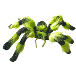 ARAÑA PELOS  VERDE FLÚO : 30x8x3 cm