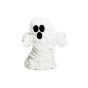FANTASMA 3D TINSEL BLANCO - 16x14cm.