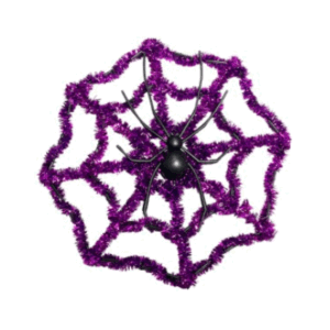 TELARAÑA CON ARAÑA TINSEL VIOLETA - 29cm.