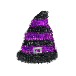 SOMBRERO DE BRUJA BICOLOR TINSEL - 32x25cm.