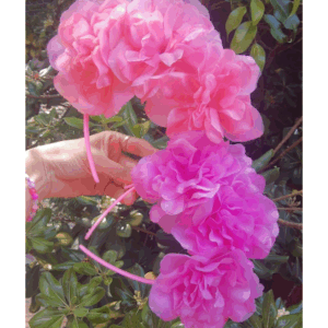 VINCHA DE FLORES DE TELA MODELO FRIDA X 3 FLORES