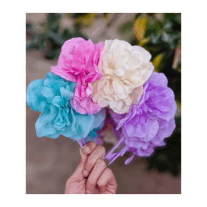 VINCHA DE FLORES DE TELA MODELO FRIDA X 4 FLORES