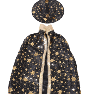 SET BRUJITA HECHICERA - NEGRO - INCLUYE: CAPA, SOMBRERO