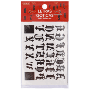 COTILLÓN LETRAS GÓTICAS - Paquete x 3