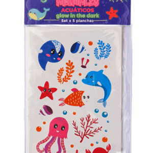 COTILLÓN ANIMALES ACUÁTICOS (glow in the dark) - Paquete x 5