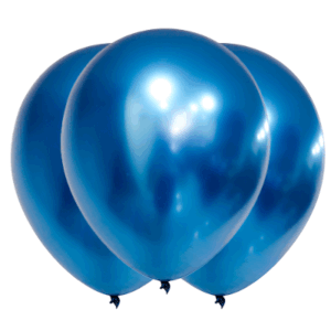 GLOBBY 12" CROMO PLATINO AZUL x 10 unidades