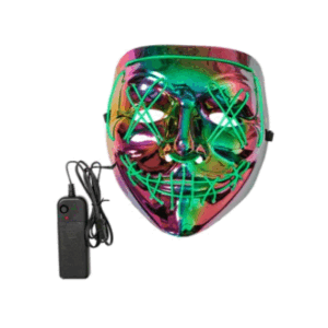 MÁSCARA PAYASO COSIDO IRIDISCENTE LED