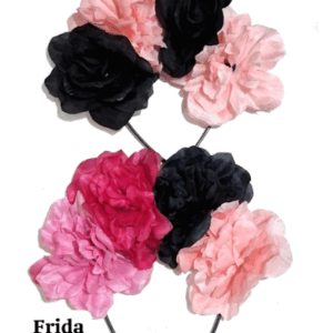 VINCHA FLORES DE TELA  Modelo Frida   X4