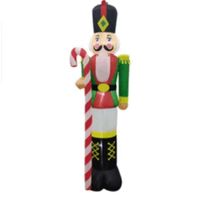 INFLABLE *CASCANUECES VERDE CON BASTON DE CARAMELO* 1,8 mts. ALTURA - 3 Leds