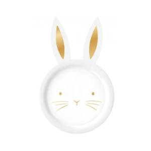 PLATO DE POLIPAPEL con FORMA *BUNNY OREJAS* x 6 unidades