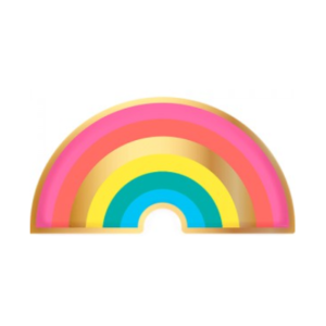 PLATO DE POLIPAPEL con FORMA *RAINBOW* x 6 unidades