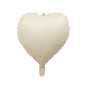 GLOBO METALIZADO FORMA CORAZON CREAM