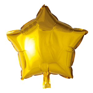 GLOBO METALIZADO FORMAS ESTRELLA DORADO 45cm APTO HELIO