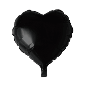 GLOBO METALIZADO FORMA CORAZON NEGRO