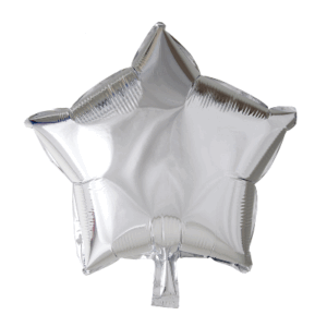 GLOBO METALIZADO FORMAS ESTRELLA PLATEADO 45cm APTO HELIO