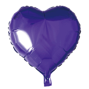 GLOBO METALIZADO FORMA CORAZON VIOLETA