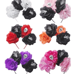 VINCHA FRIDA x4 FLORES ESQUELETO