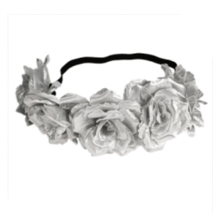 VINCHA DE FLORES PLATEADA